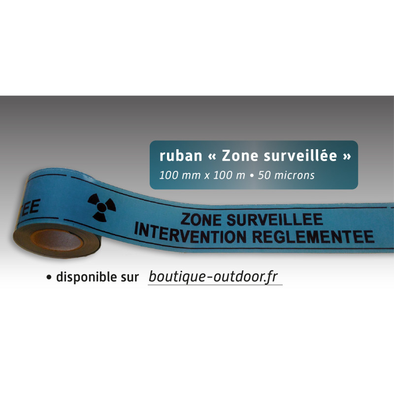 Rubalise plastique zone surveillée intervention règlementée 100mm*100m Rubalise plastique zone surveillée intervention règlementée 100mm*100m