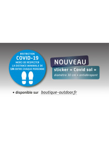 Sticker "Covid-19" merci de respecter la distance minimale d'un mètre entre chaque personne - 30cm*30cm