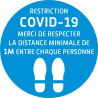 Sticker "Covid-19" merci de respecter la distance minimale d'un mètre entre chaque personne lot de 10