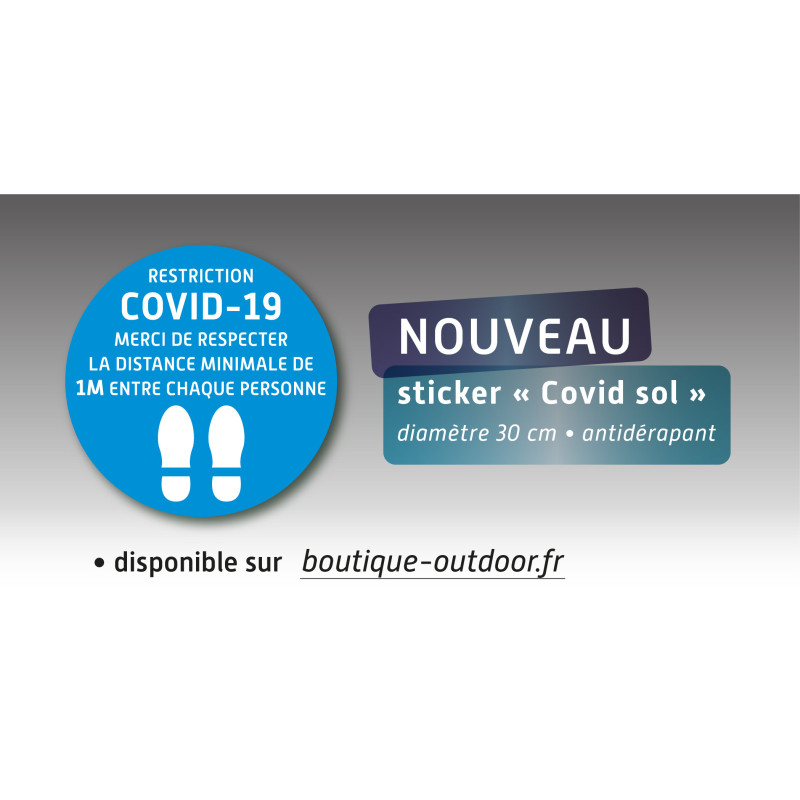 Sticker "Covid-19" merci de respecter la distance minimale d'un mètre entre chaque personne lot de 10