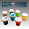 Verre en silicone pliable personnalisable avec pied
