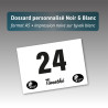 Dossard personnalisé 21*21cm noir et blanc