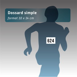 Dossard 10*14cm Tyvek personnalisé, indéchirable noir et blanc