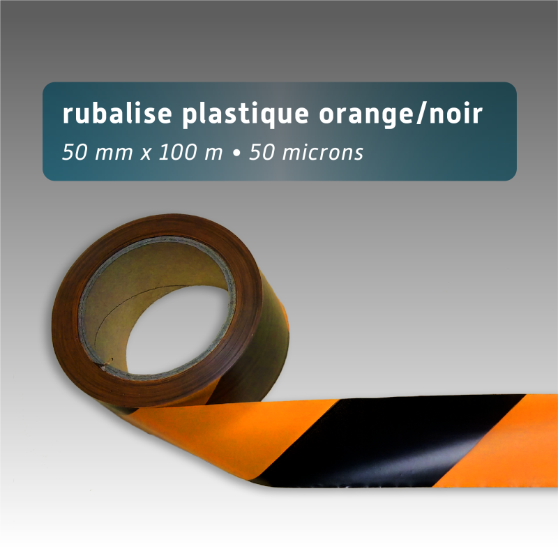 Rubalise plastique noire/orange 50mm*100m Rubalise plastique noire/orange 50mm*100m