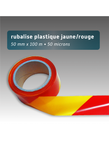 Rubalise plastique 50mm*100m rouge et jaune