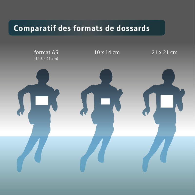 Dossard format spécial sans personnalisation noir et blanc - Tyvek indéchirable
