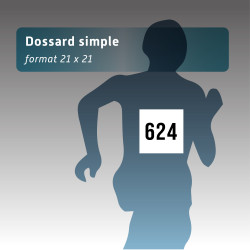 dossard personnalisé, indéchirable  21*21cm , Tyvek noir et blanc