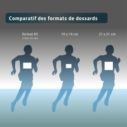 dossard personnalisé, indéchirable A5 , Tyvek noir et blanc