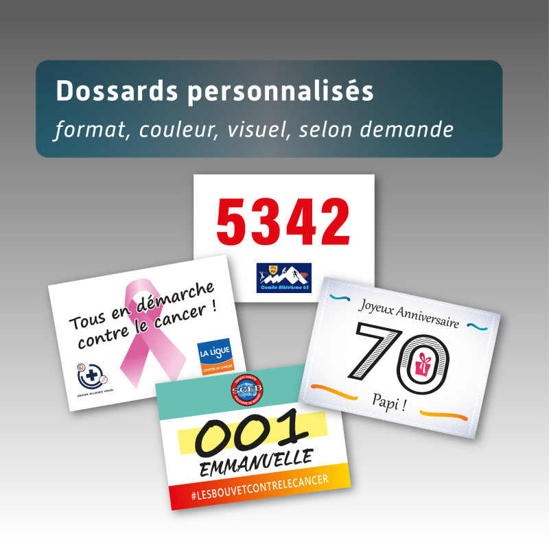 Dossard format spécial personnalisé couleur - Tyvek indéchirable