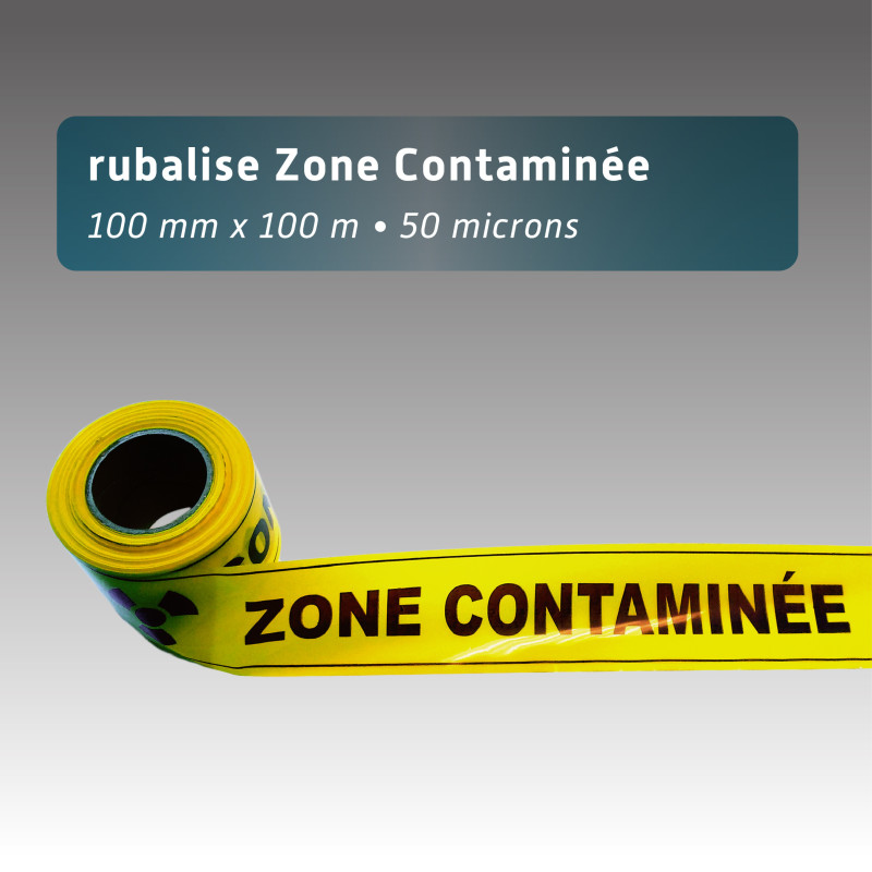 Rubalise plastique zone contaminée 100mm*100m Rubalise plastique zone contaminée 100mm*100m