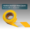 Rubalise de chantier en plastique recyclée 70mm*380m jaune et blanche