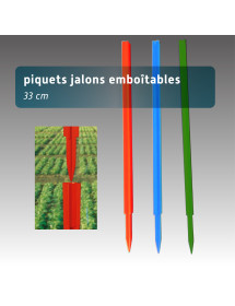 Piquet jalon emboitable 33cm - 3 coloris