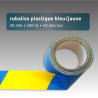 Rubalise plastique bleu et jaune, 40 microns