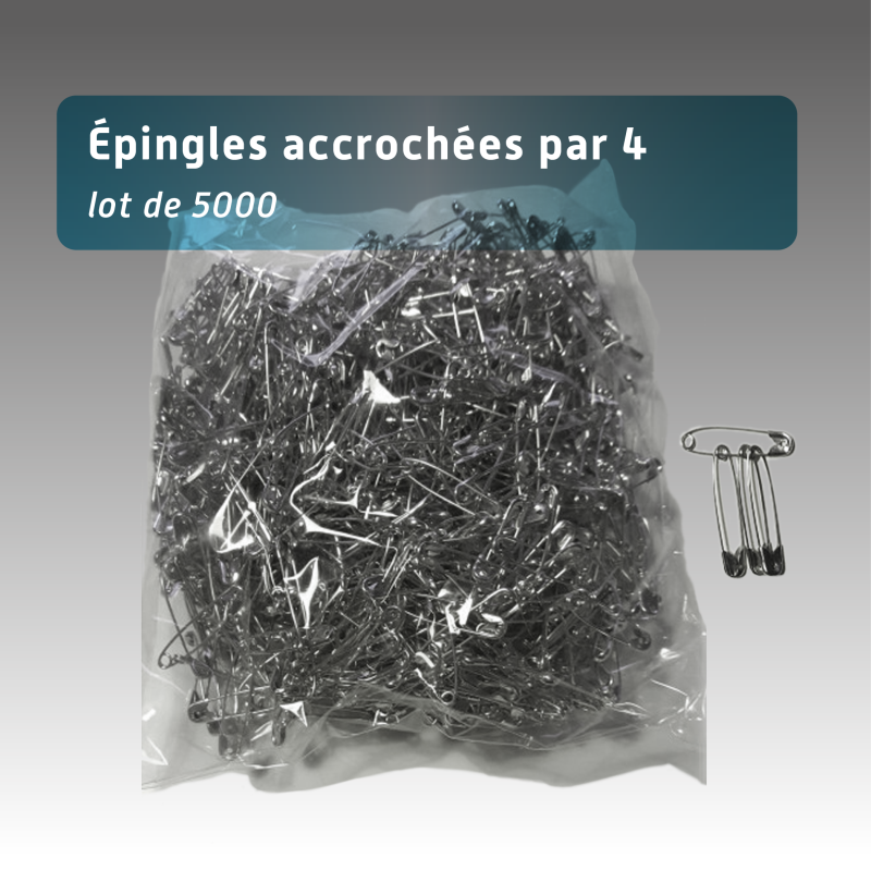Lot 5000 Epingles à nourrice accrochées par 4 Lot 5000 Epingles à nourrice accrochées par 4