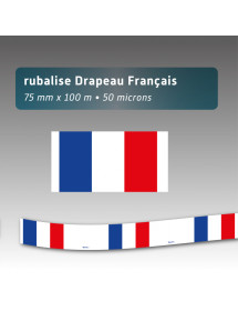 Rubalise plastique drapeau Français 75mm*250m