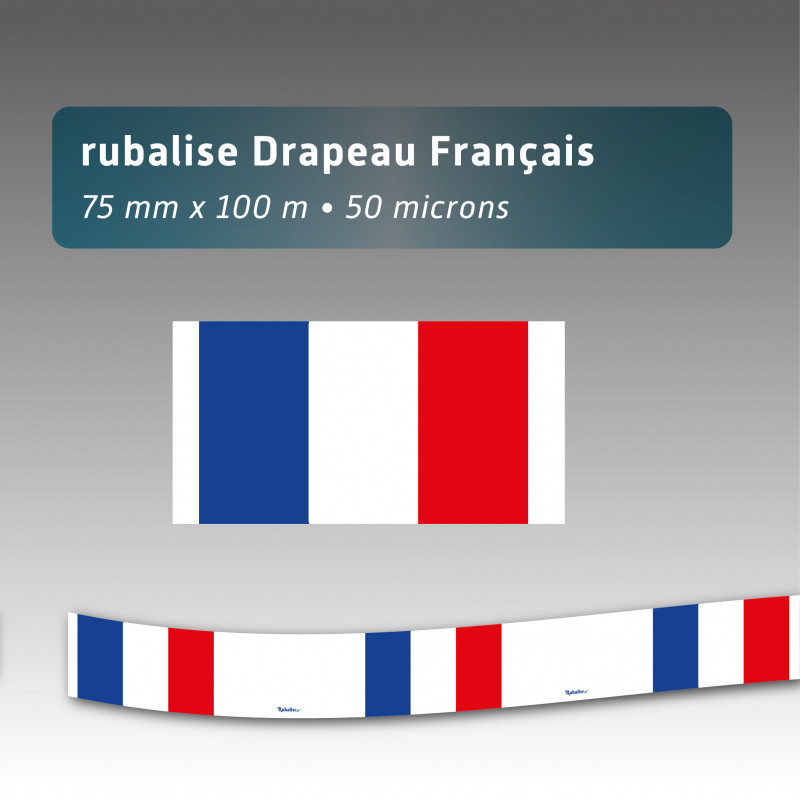Rubalise plastique drapeau Français 75mm*250m Rubalise plastique drapeau Français 75mm*250m
