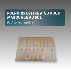 Pochoir lettre A à J pour marquage au sol