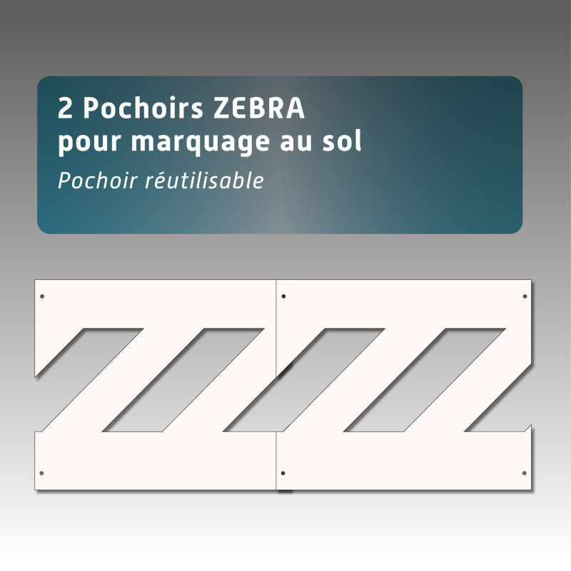Lot 2 Pochoirs ZEBRA pour marquage au sol Lot 2 Pochoirs ZEBRA pour marquage au sol