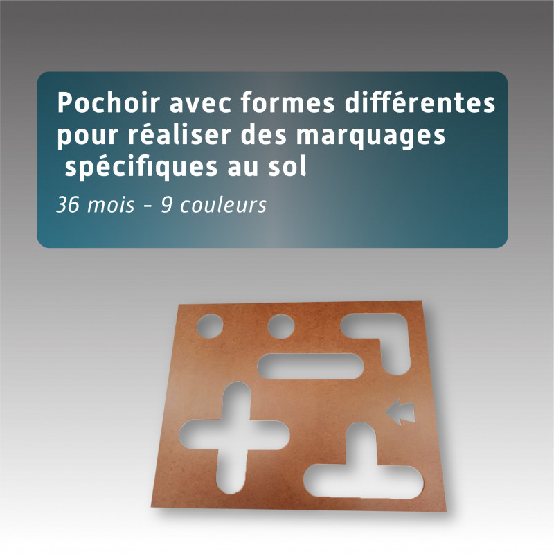 Pochoir mixte pour marquage au sol Pochoir mixte pour marquage au sol