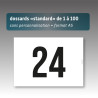 Lot de dossards - format A5 - numérotés de 1 à 100