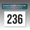 Lot de dossards - format A5 - numérotés de 201 à 300