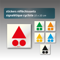 Stickers réfléchissants signalétique cycliste - 6 coloris disponibles