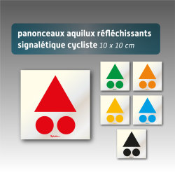 Panonceaux signalétique cycliste aquilux réfléchissant - 6 coloris disponibles