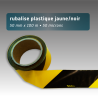 Rubalise plastique 50mm*100m noire et jaune