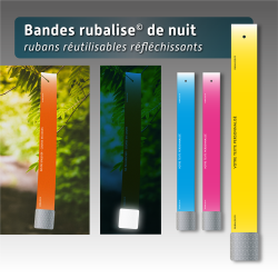 Bande de rubalise réutilisable spécial NUIT - 50mm*44cm (lot de 100)