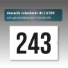 Dossards sans personnalisation de 1 à 500 - A5 - impression noire