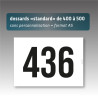 Dossards de 400 à 500 - en stock - A5 sans personnalisation - impression noire