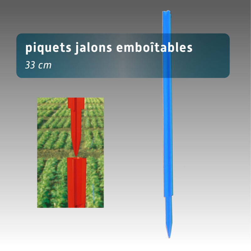 Piquet balisage jalon emboitable 33cm - lot 100