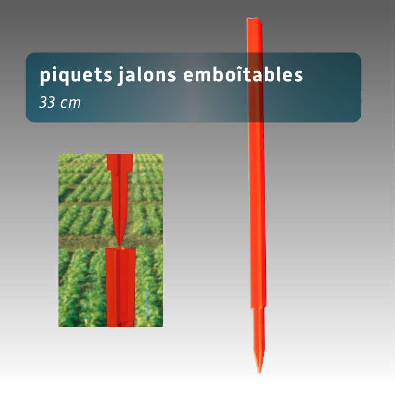Piquet balisage jalon emboitable 33cm - lot 100