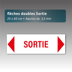 Flèche Aquilux Double « Sortie » 20x60 cm Personnalisable | Rubalise.fr