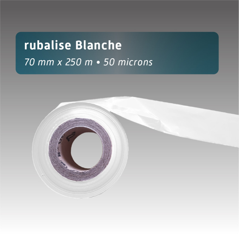 Rubalise Plastique Blanche 70 mm x 250 m – Balisage & Signalisation Extérieure
