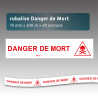 Rubalise Plastique « Danger de mort » 75 mm x 100 m – Signalisation Zone à Risque Mortel