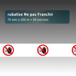 Rubalise plastique STOP avec pictogramme 75 mm x 250 m