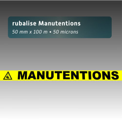Rubalise plastique Manutention avec picto 50 mm x 100 m