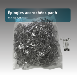 Lot 50 000 Épingles à Nourrice pour Dossards de Course (x4) 28 mm | Métal