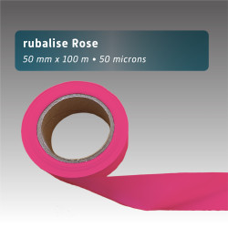 Rubalise Plastique Unie Rose 50 mm x 100 m – Balisage & Signalisation Événements Sportifs