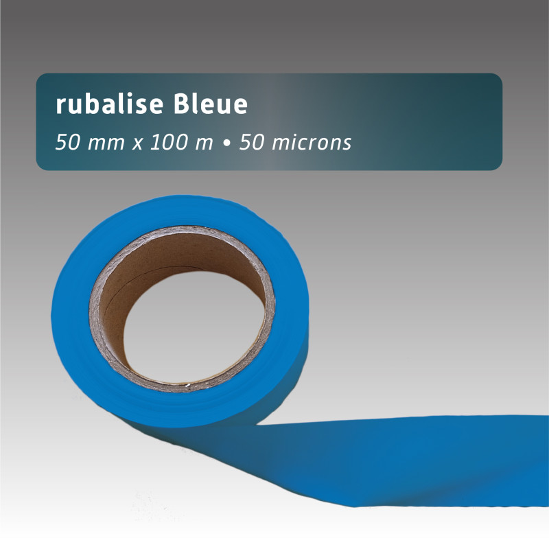 Rubalise Plastique Unie Bleue 50 mm x 100 m – Balisage & Signalisation Événements Sportifs