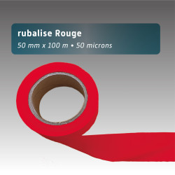 Rubalise Plastique Unie rouge 50 mm x 100 m – Balisage & Signalisation Événements Sportifs