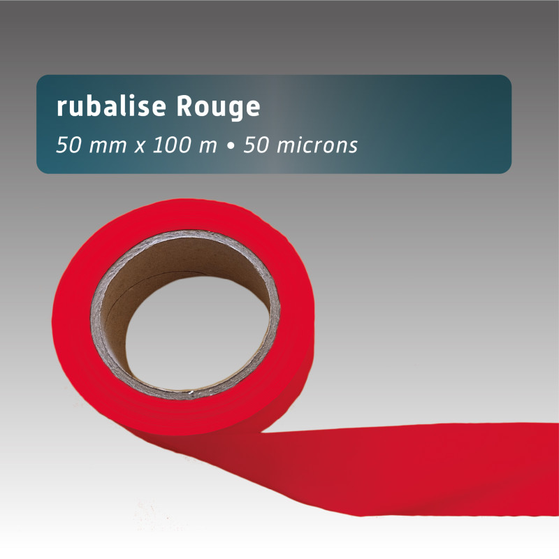 Rubalise Plastique Unie rouge 50 mm x 100 m – Balisage & Signalisation Événements Sportifs