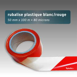 Rubalise de Chantier Plastique Rouge/Blanc 50 mm x 100 m | Balisage Sécurité