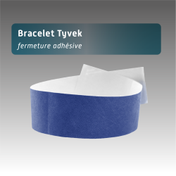 Bracelet Tyvex fermeture adhésive - 11 couleurs disponibles - personnalisable