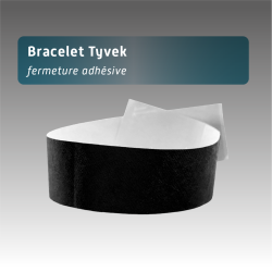 Bracelet Tyvex fermeture adhésive - 11 couleurs disponibles - personnalisable