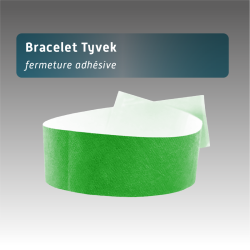 Bracelet Tyvex fermeture adhésive - 11 couleurs disponibles - personnalisable