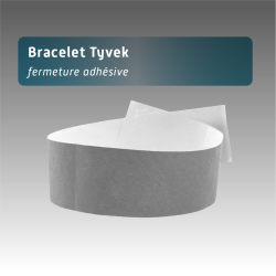 Bracelet Tyvex fermeture adhésive - 11 couleurs disponibles - personnalisable
