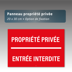 Panneau Propriété Privée Entrée Interdite Aquilux 20x30 cm