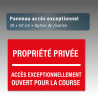 Panneau Aquilux « Propriété Privée - Accès Exceptionnellement Ouvert pour la Course » 30 x 40 cm